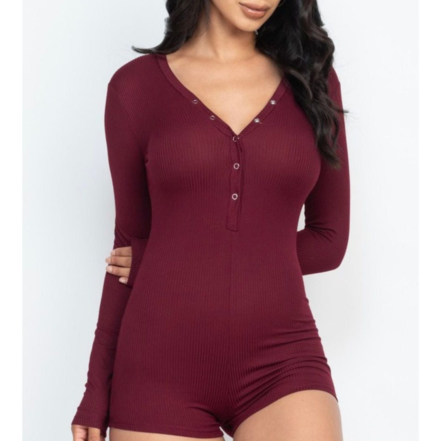 Burgundy Romper