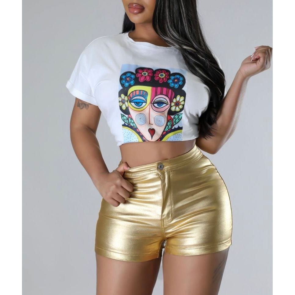 Gold Iridescent Shorts