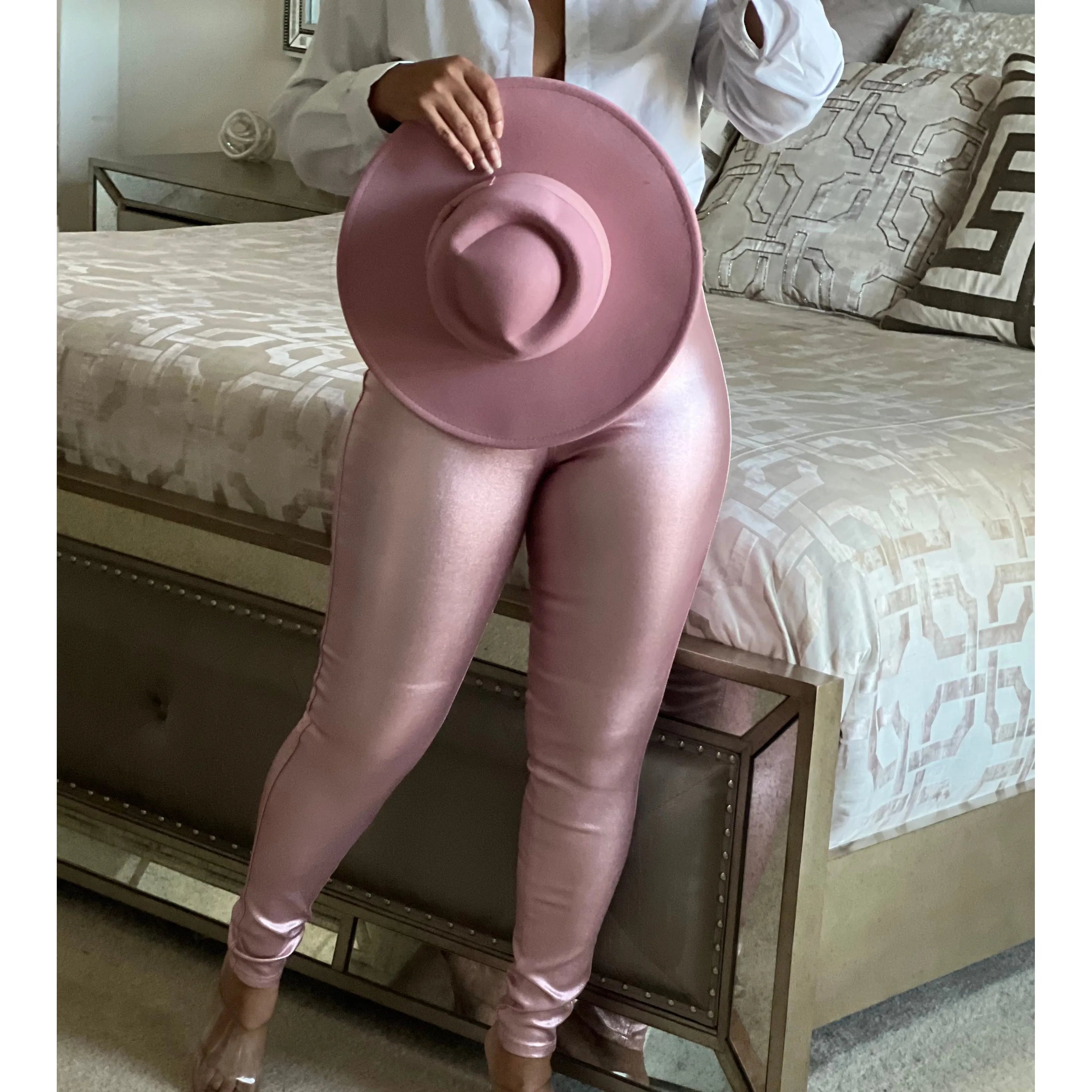 Rose Iridescent Pants