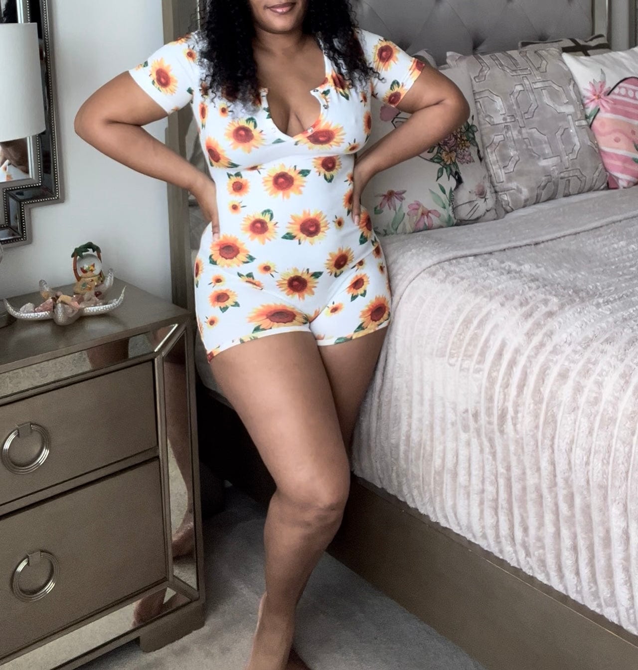White Sunflower Romper