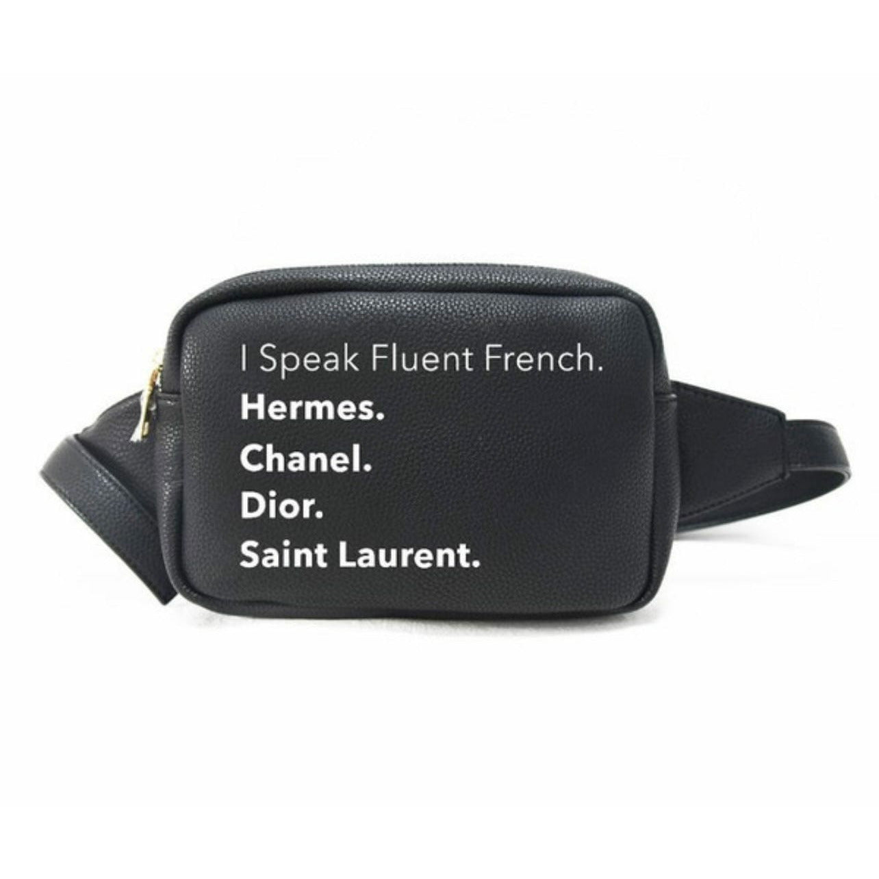Black Fluent French Fanny Pack
