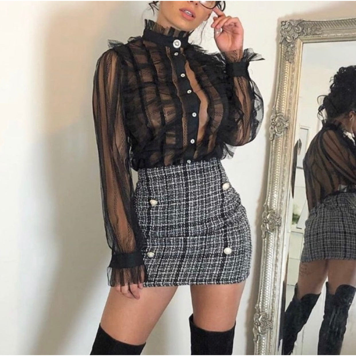 Black Sheer Blouse