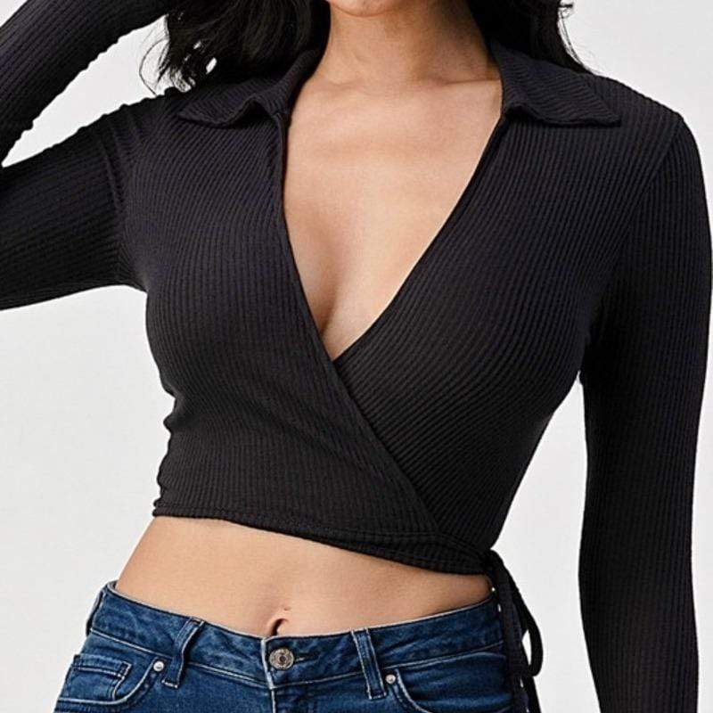 Black Wrap Top
