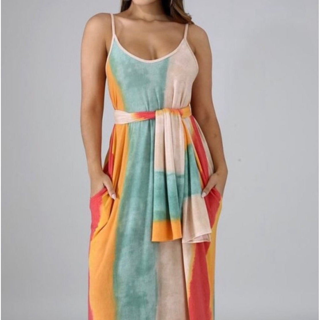 Color Block Maxi Dress
