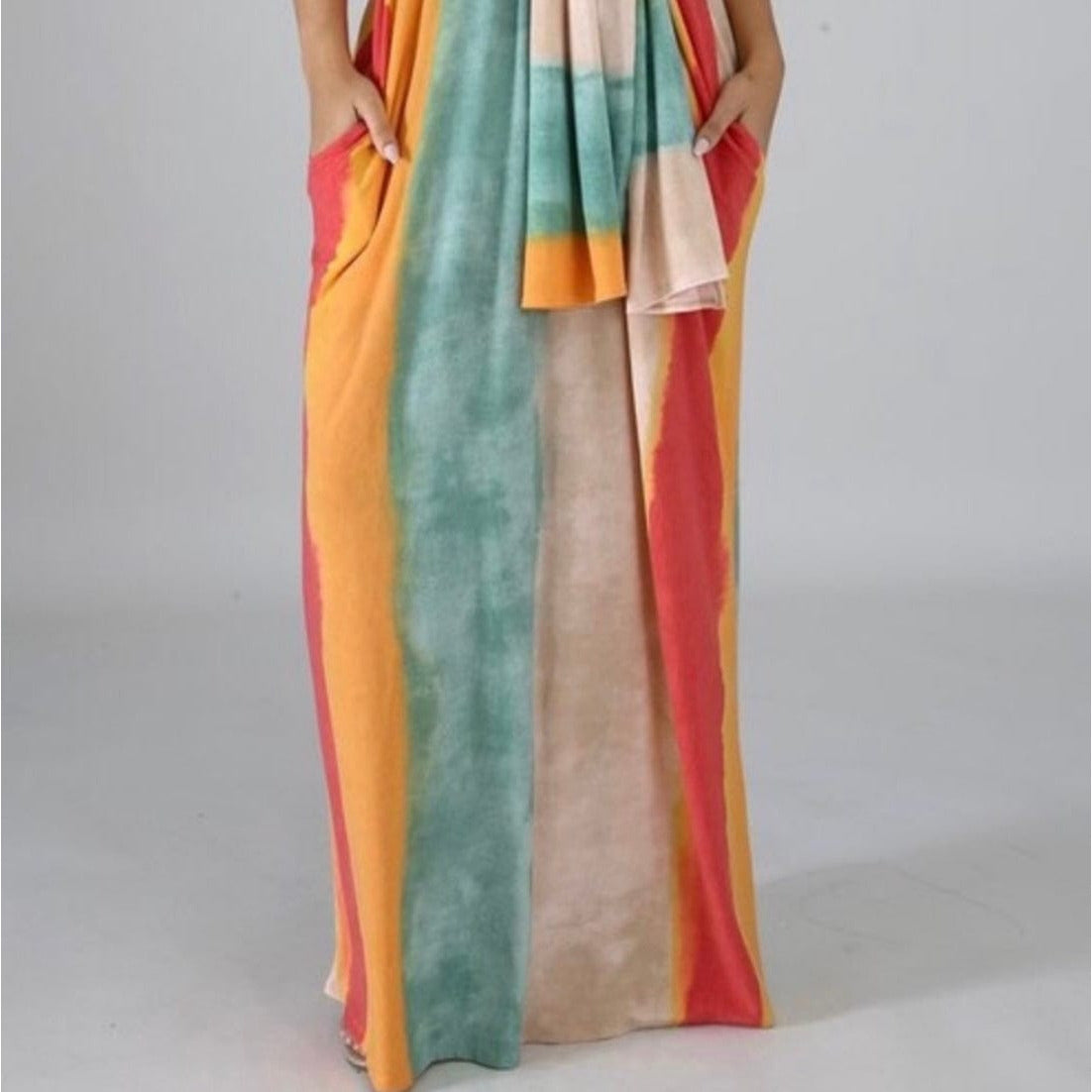 Color Block Maxi Dress