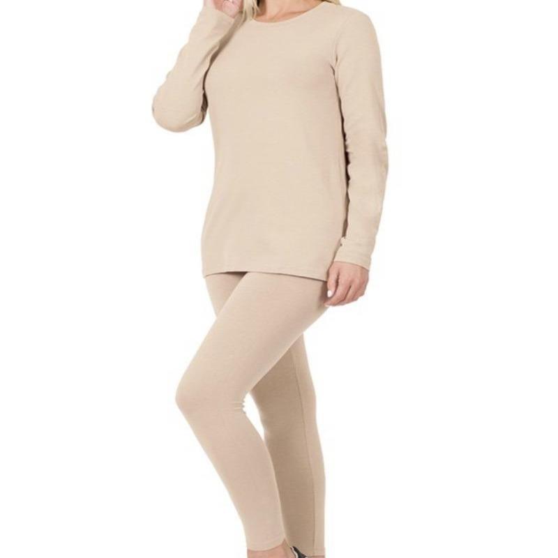 Cotton Ash Mocha Leggings Set