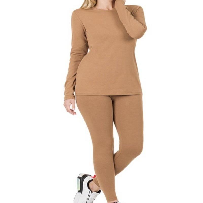 Cotton Deep Camel Leggings Set