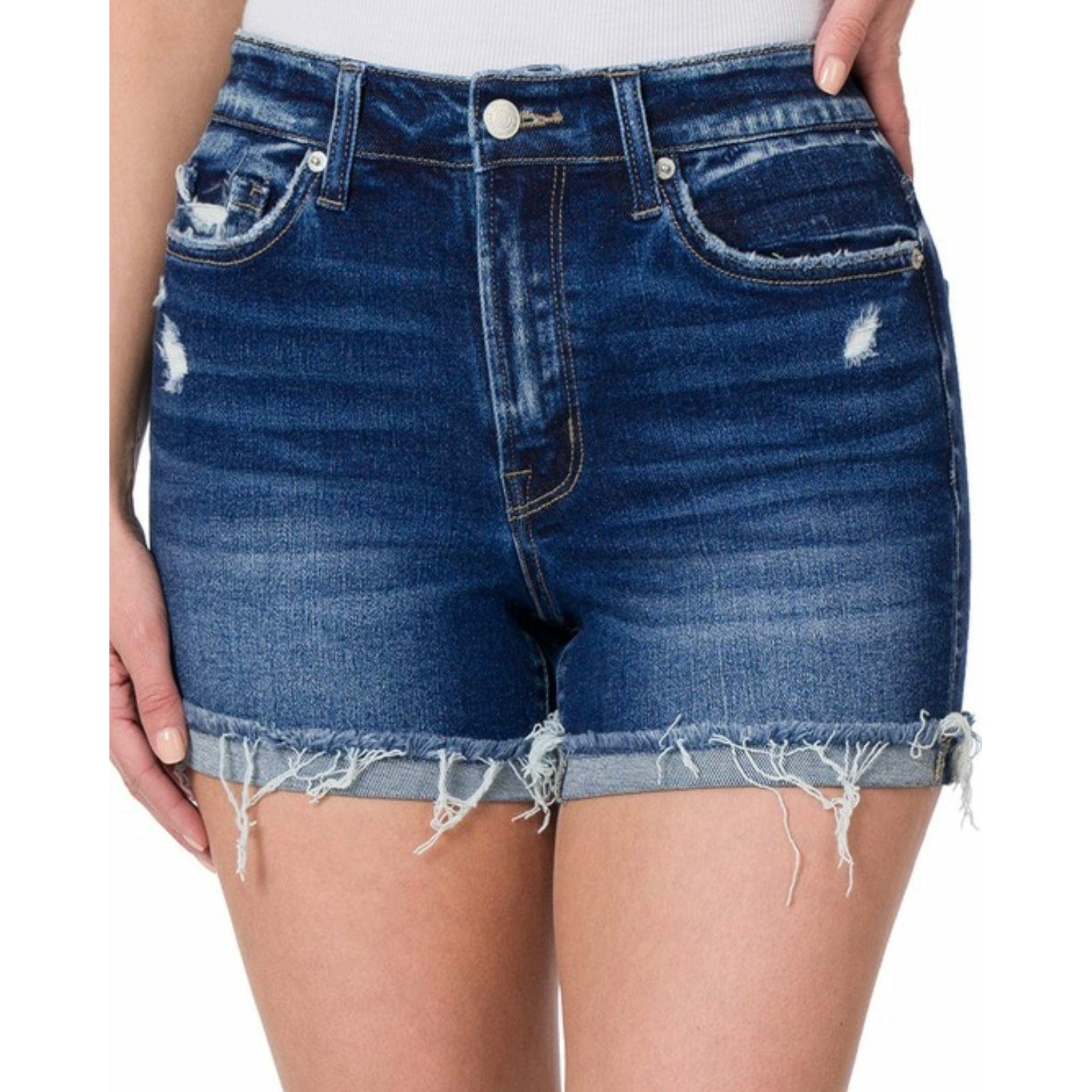 Dark Blue Denim Shorts