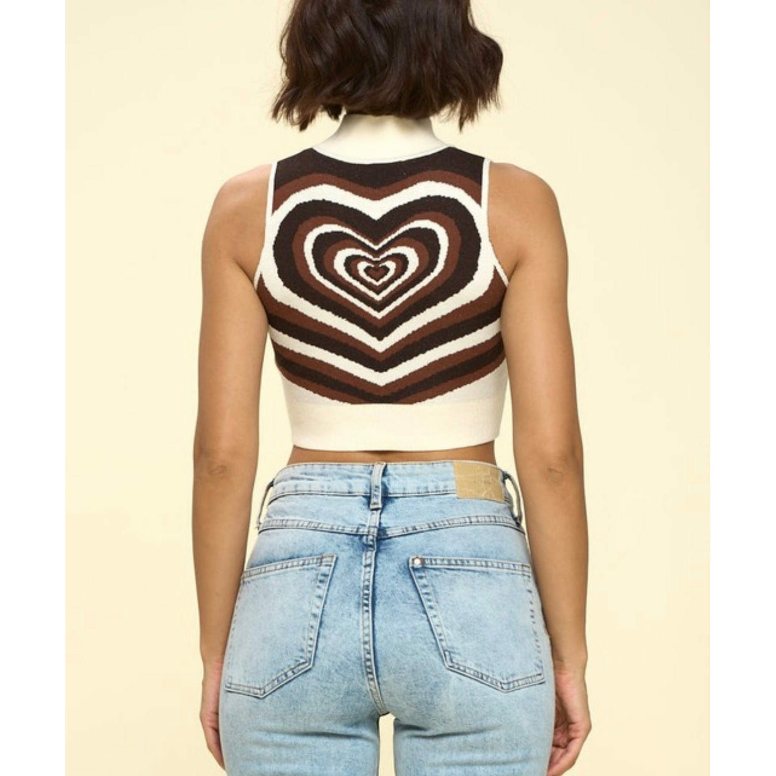 Heart Print Crop Top