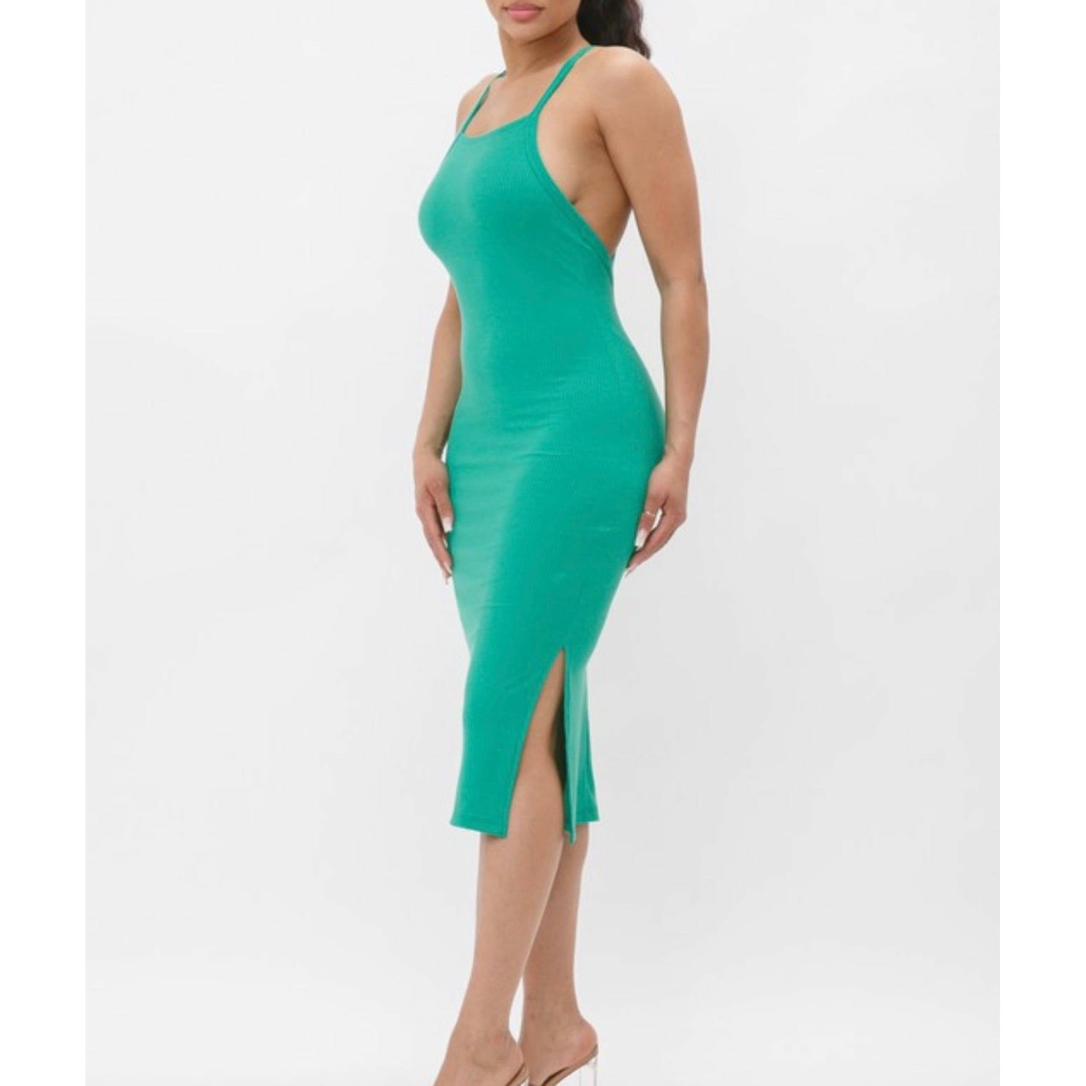 Kelly Green Midi Dress