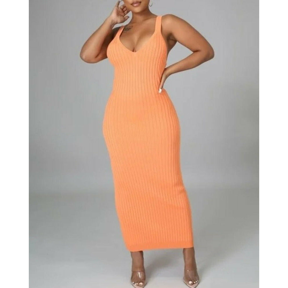 Orange Midi Dress