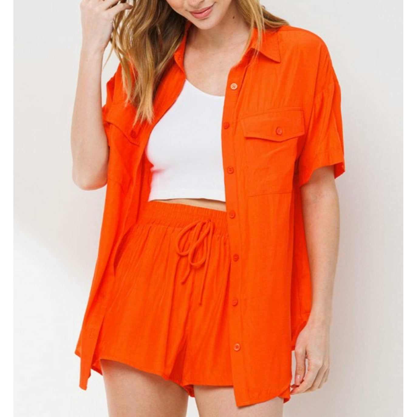 Orange Shorts Set