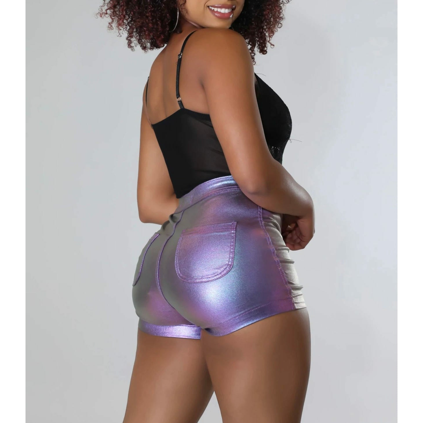 Purple Iridescent Shorts