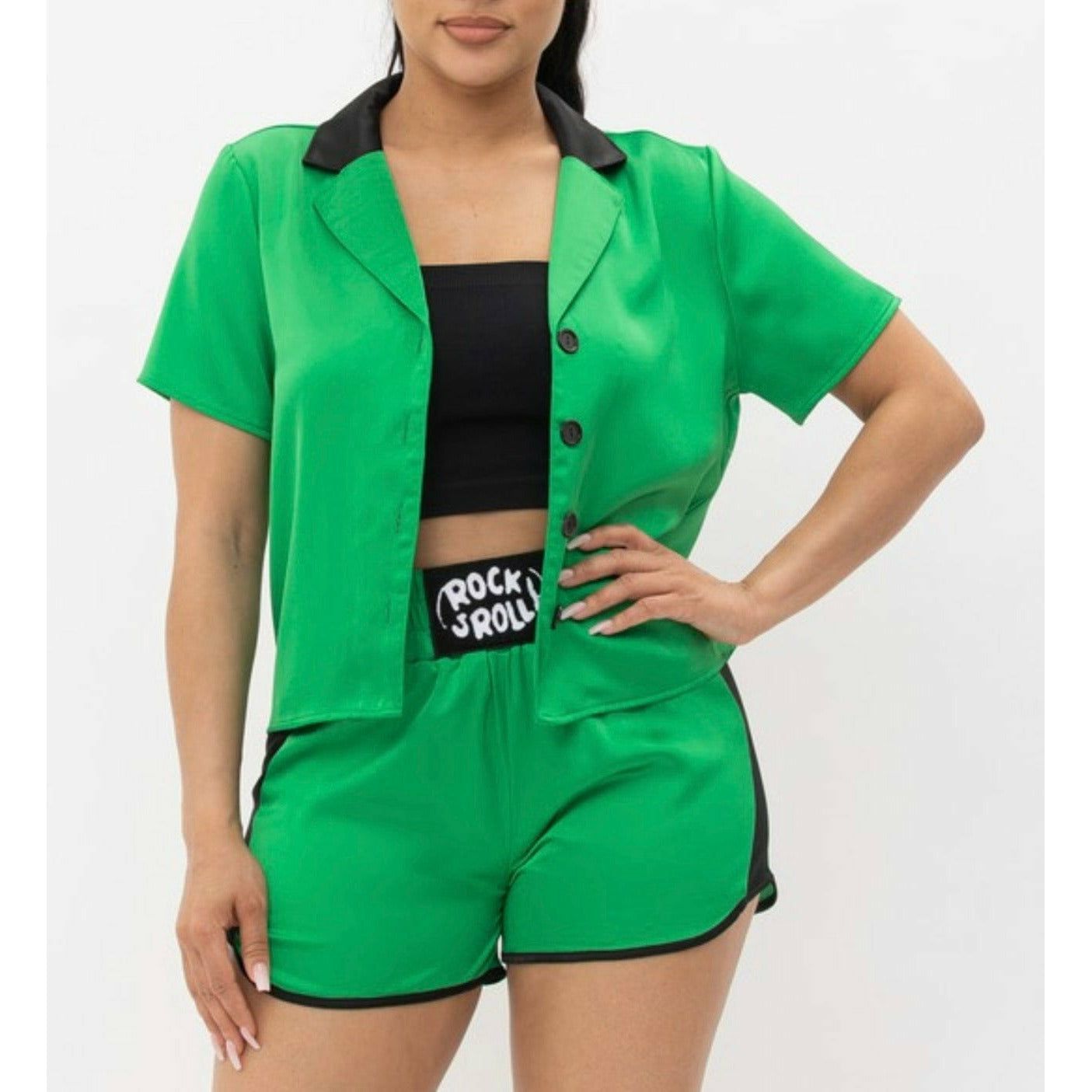 Rock & Roll Satin Shorts Set