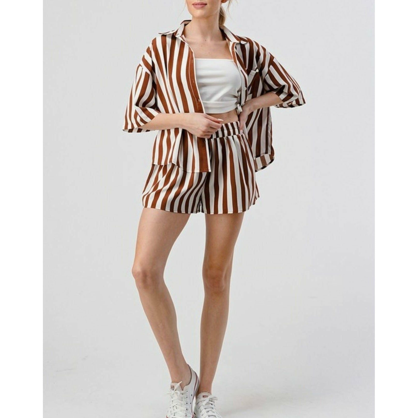 Striped Shorts Set