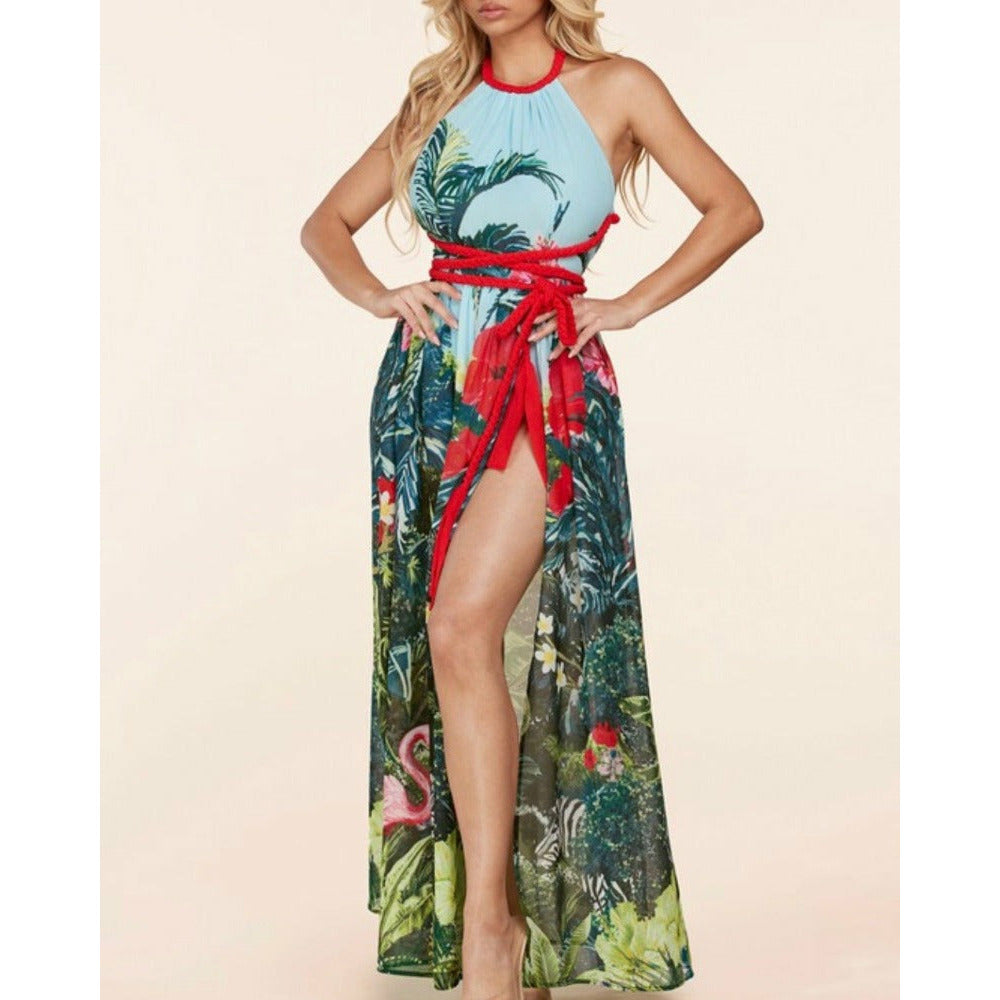 Tropical Halter Dress