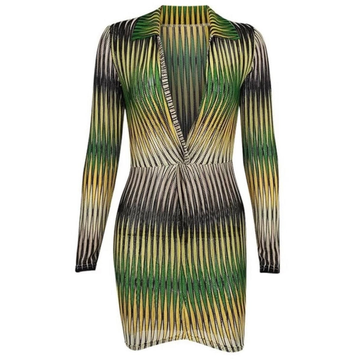 Tropics V Cut Mesh Dress