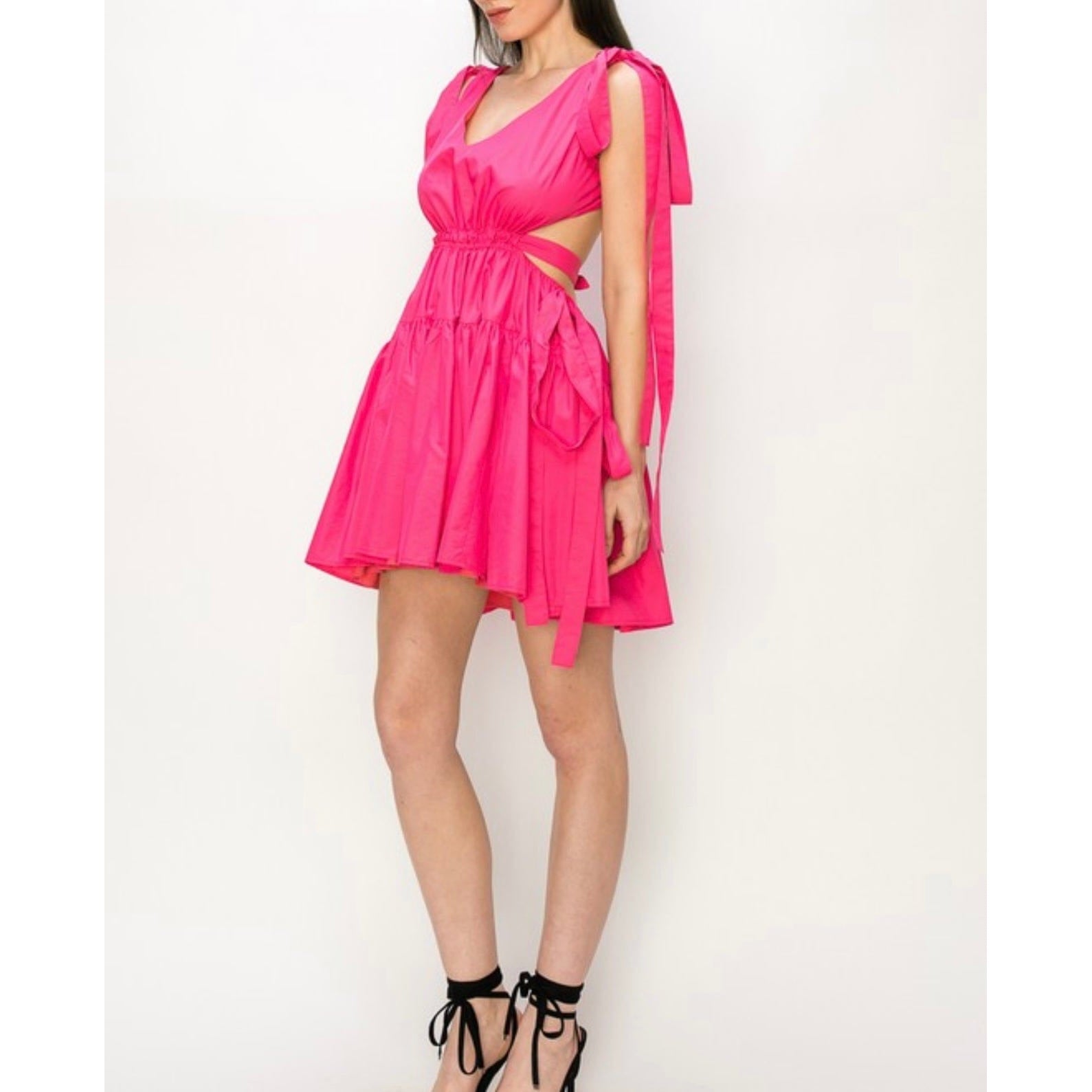 Apparel & Accessories Pink Cutout Doll Dress