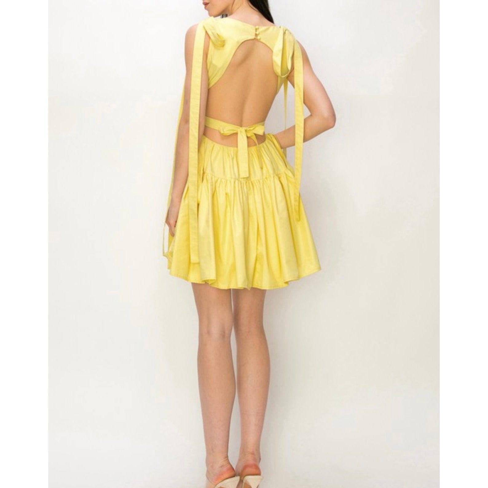 Apparel & Accessories Yellow Cutout Doll Dress