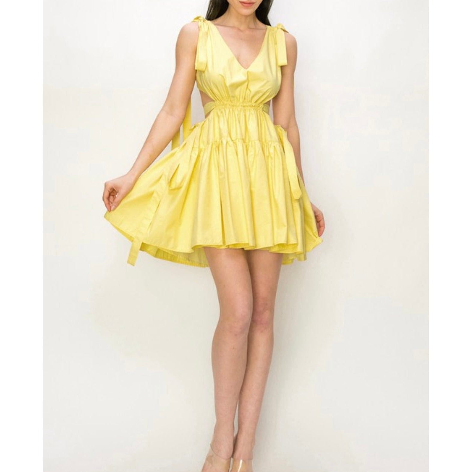 Apparel & Accessories Yellow Cutout Doll Dress