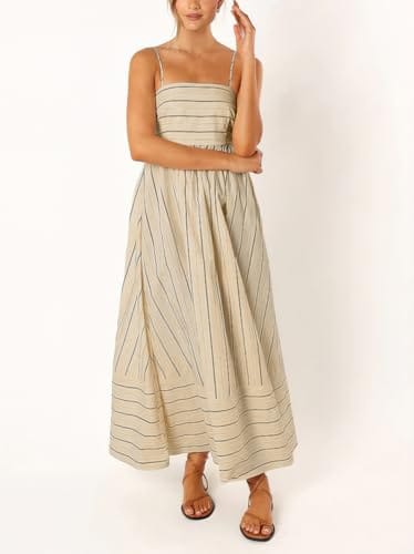 Apparel Chouyatou Striped Smocked Maxi Dress