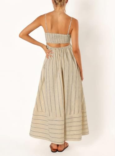 Apparel Chouyatou Striped Smocked Maxi Dress