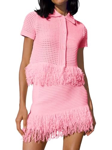 Apparel Fisoew Crochet Fringe Skirt Set