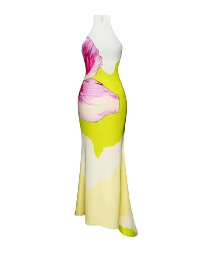 Apparel JW PEI Olivia Floral Halter Gown