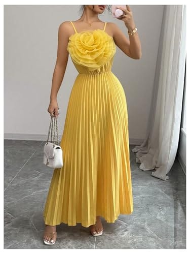 Apparel OYOANGLE 3D Floral Spaghetti Strap Cami Dress