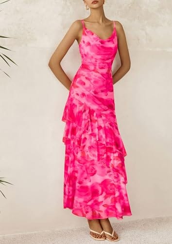 Apparel PRETTYGARDEN Maxi Tiered Floral Sundress