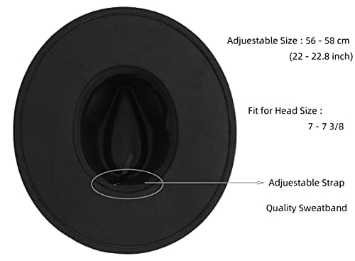 Apparel Pro Celia Big Wide Brim Women Fedora Hat (Black)