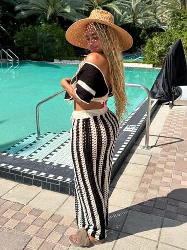 Apparel REASERAL Knit 2 Piece Striped Maxi Skirt Set