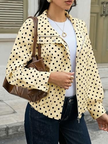 Apparel Tankaneo Cropped Polka Dot Jacket