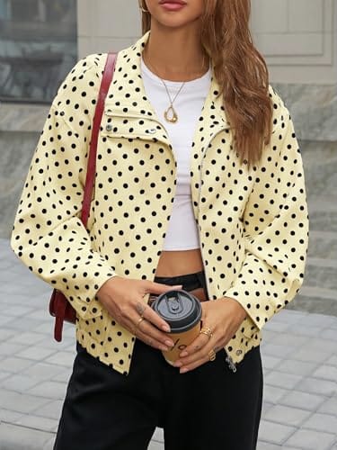 Apparel Tankaneo Cropped Polka Dot Jacket