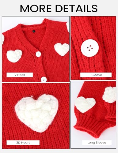 Apparel Valentines Day Cropped Cardigan Sweaters