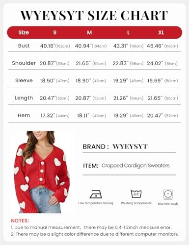 Apparel Valentines Day Cropped Cardigan Sweaters