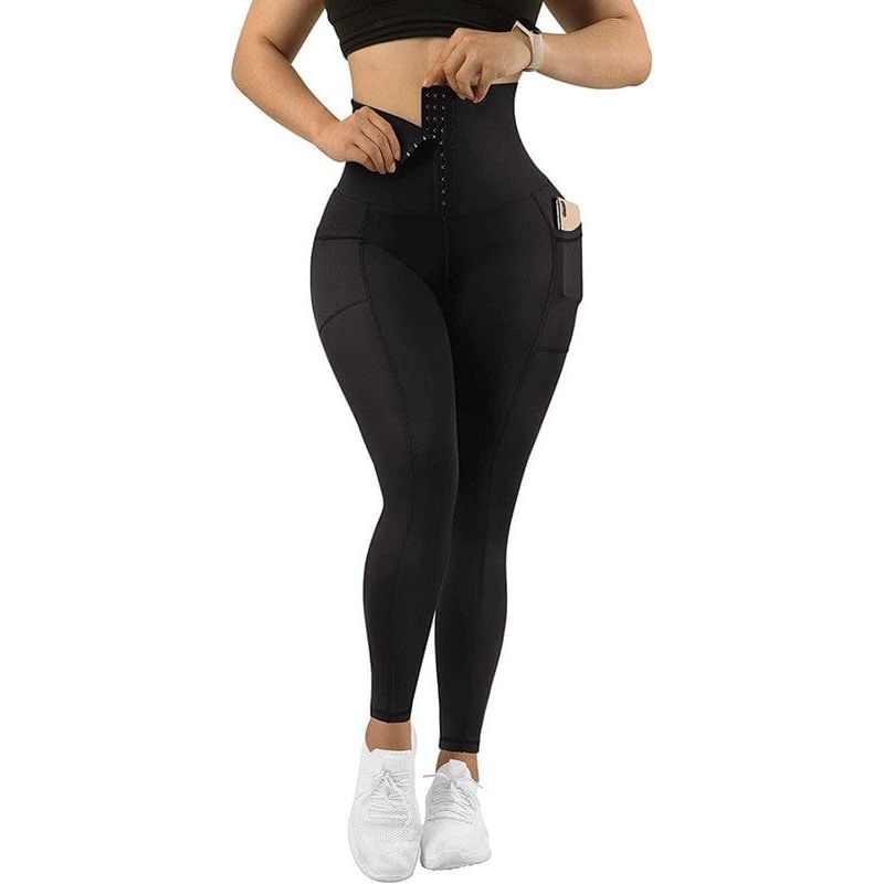 Black / M Corset leggings  Soft Body Shaper with Pockets