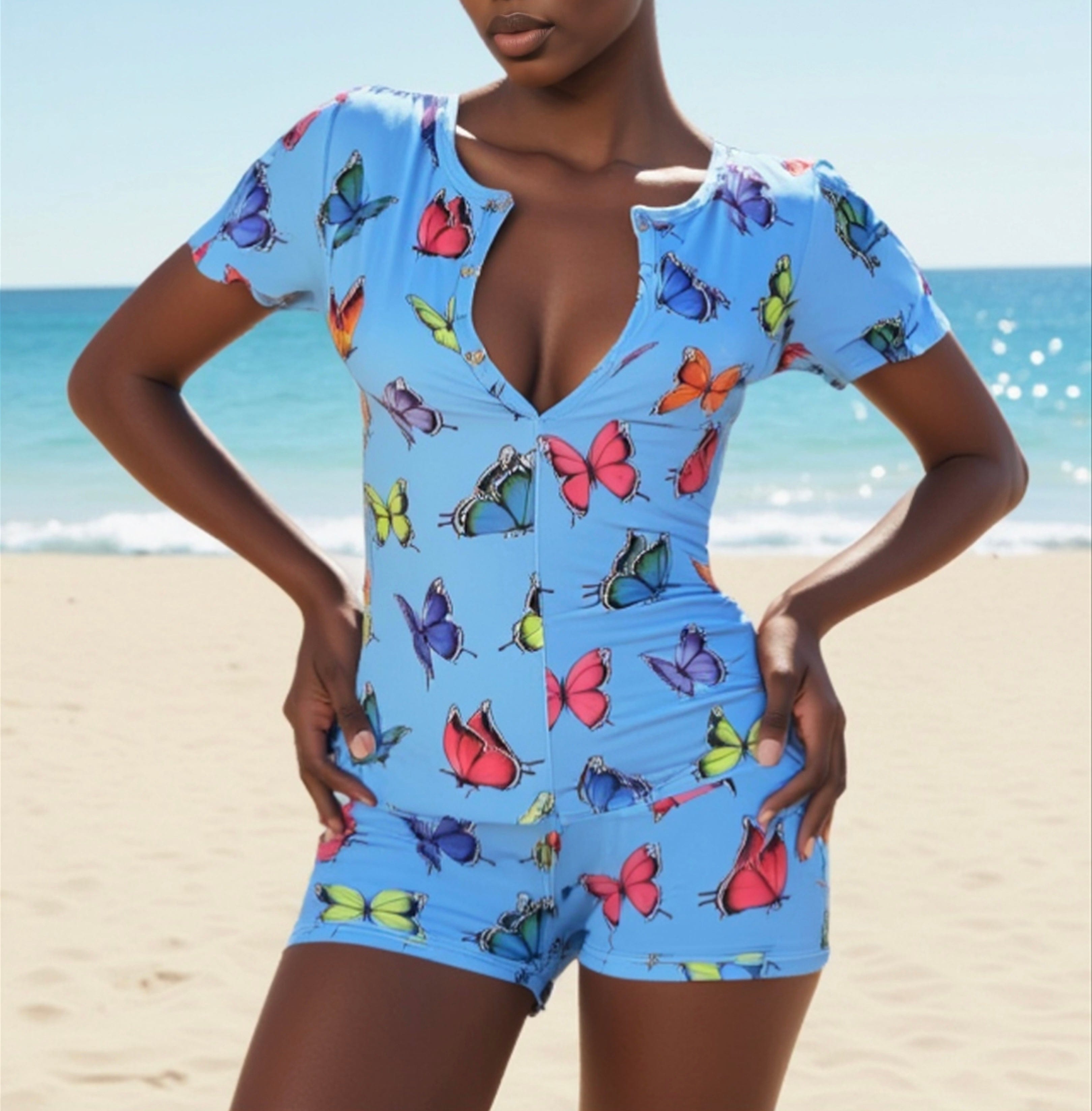 Blue Butterfly Romper