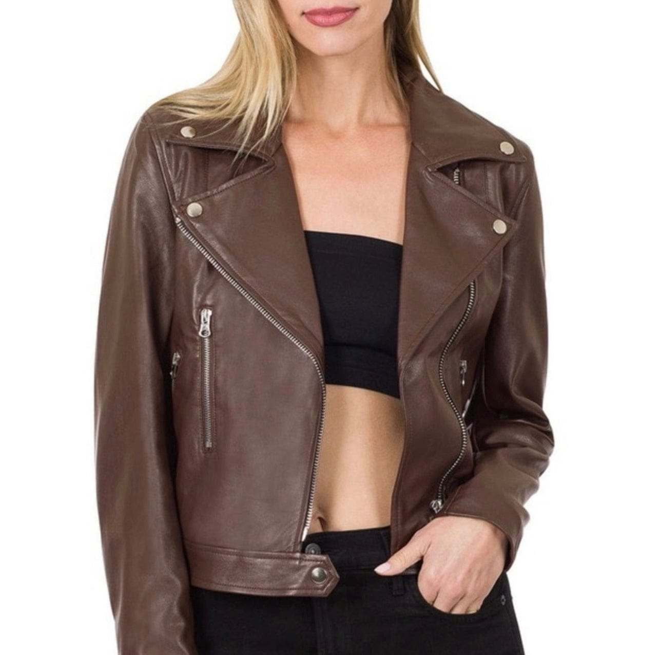 Brown Moto Jacket