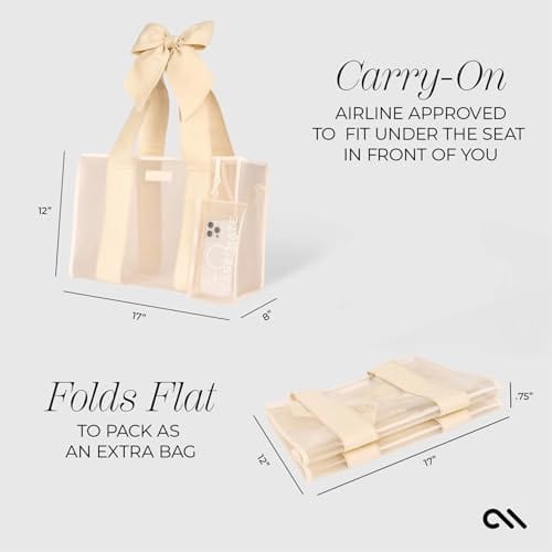 Case-Mate Tote Bag-Ecru Raffia Bow