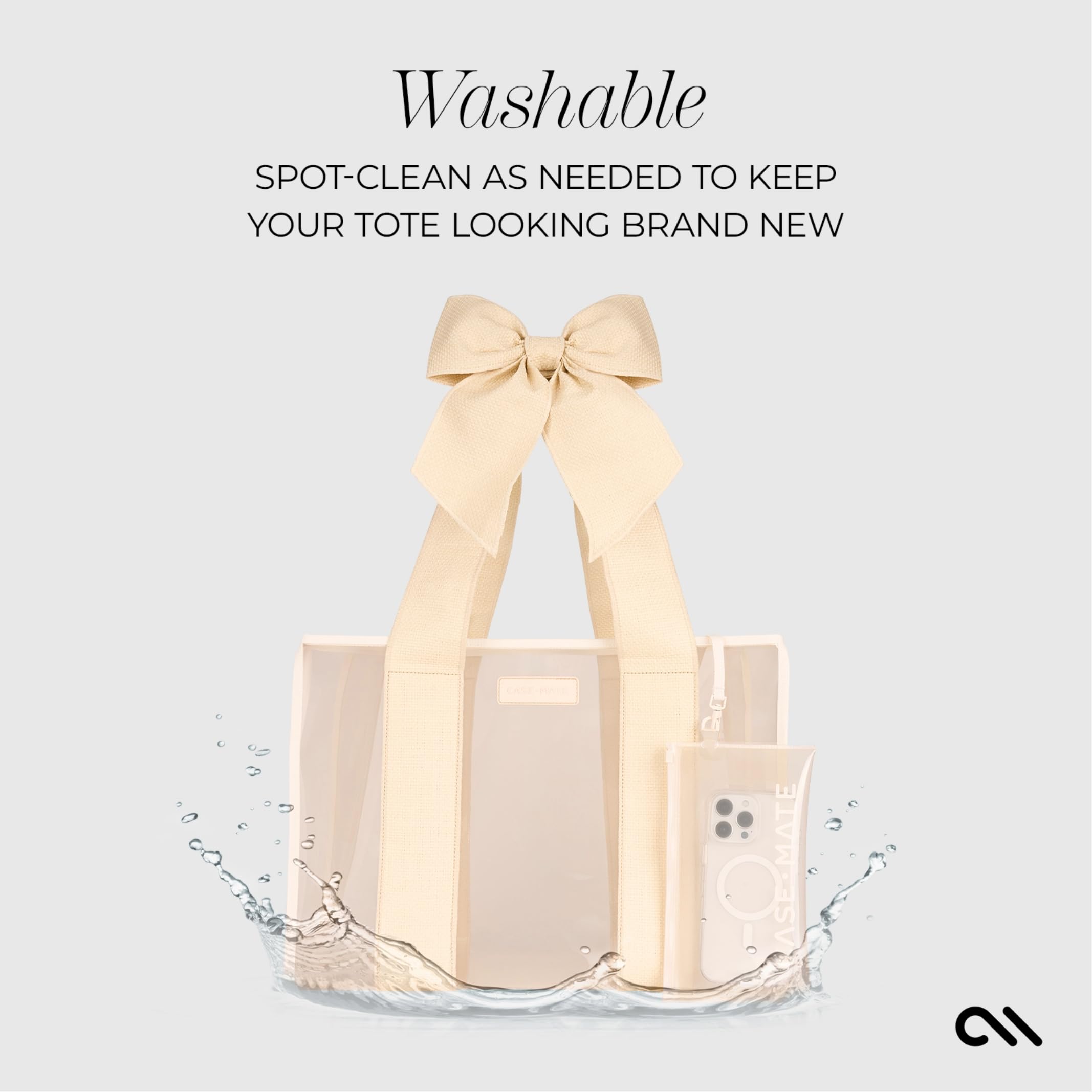 Case-Mate Tote Bag-Ecru Raffia Bow