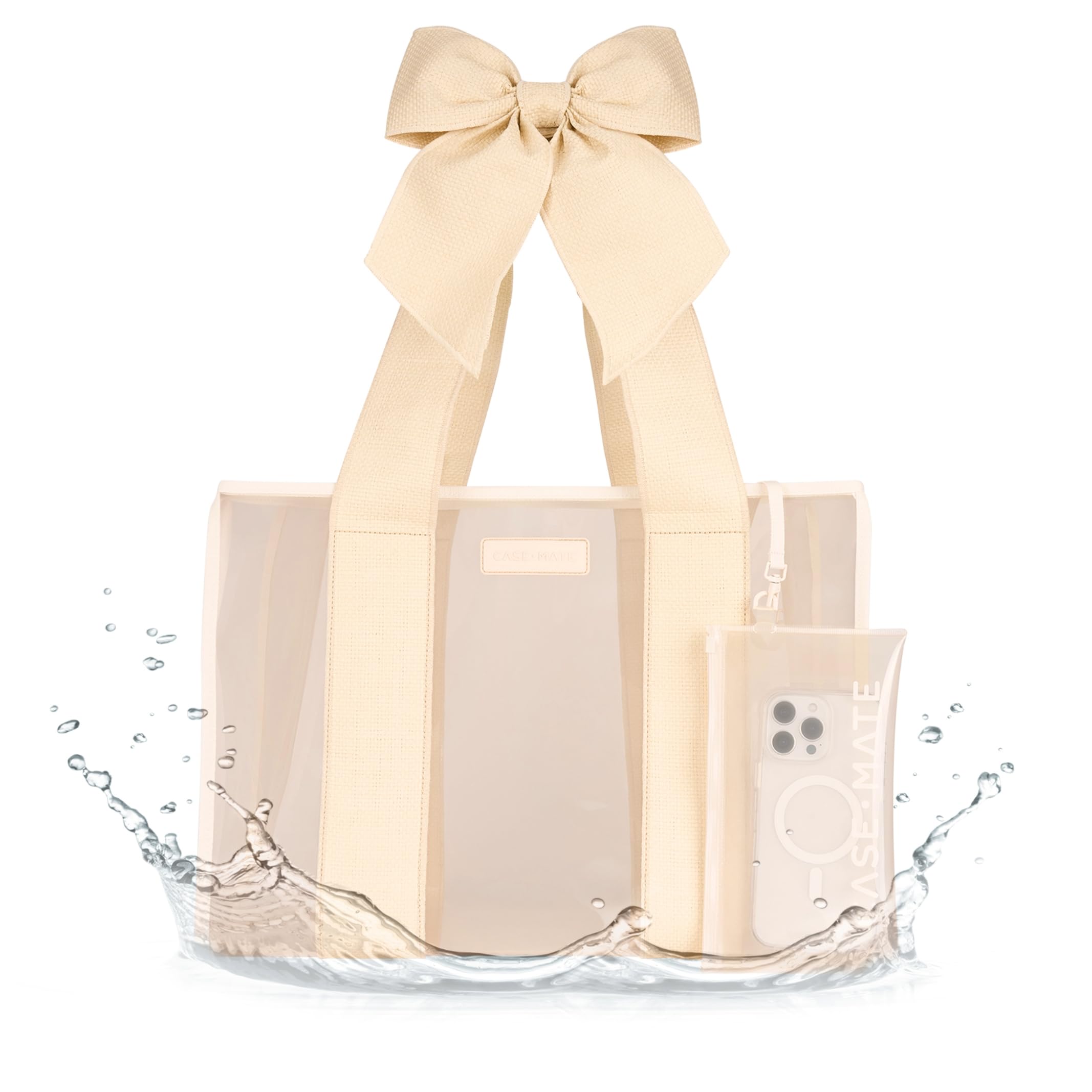 Case-Mate Tote Bag-Ecru Raffia Bow