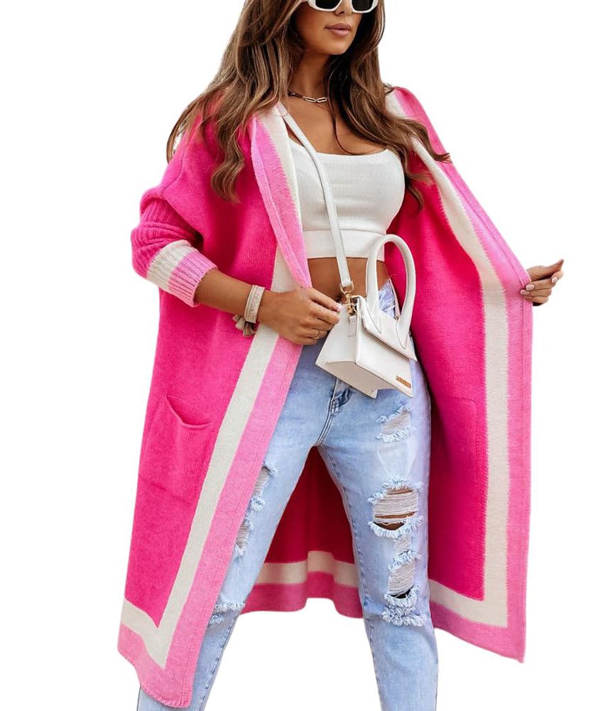 Color Block Hooded Cardigan