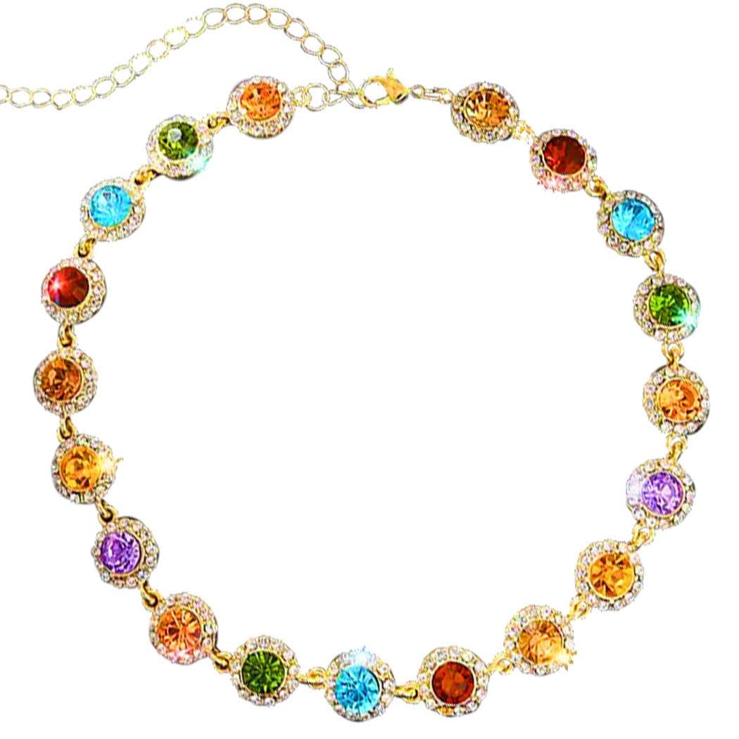 Colorful Crystal Choker Necklace
