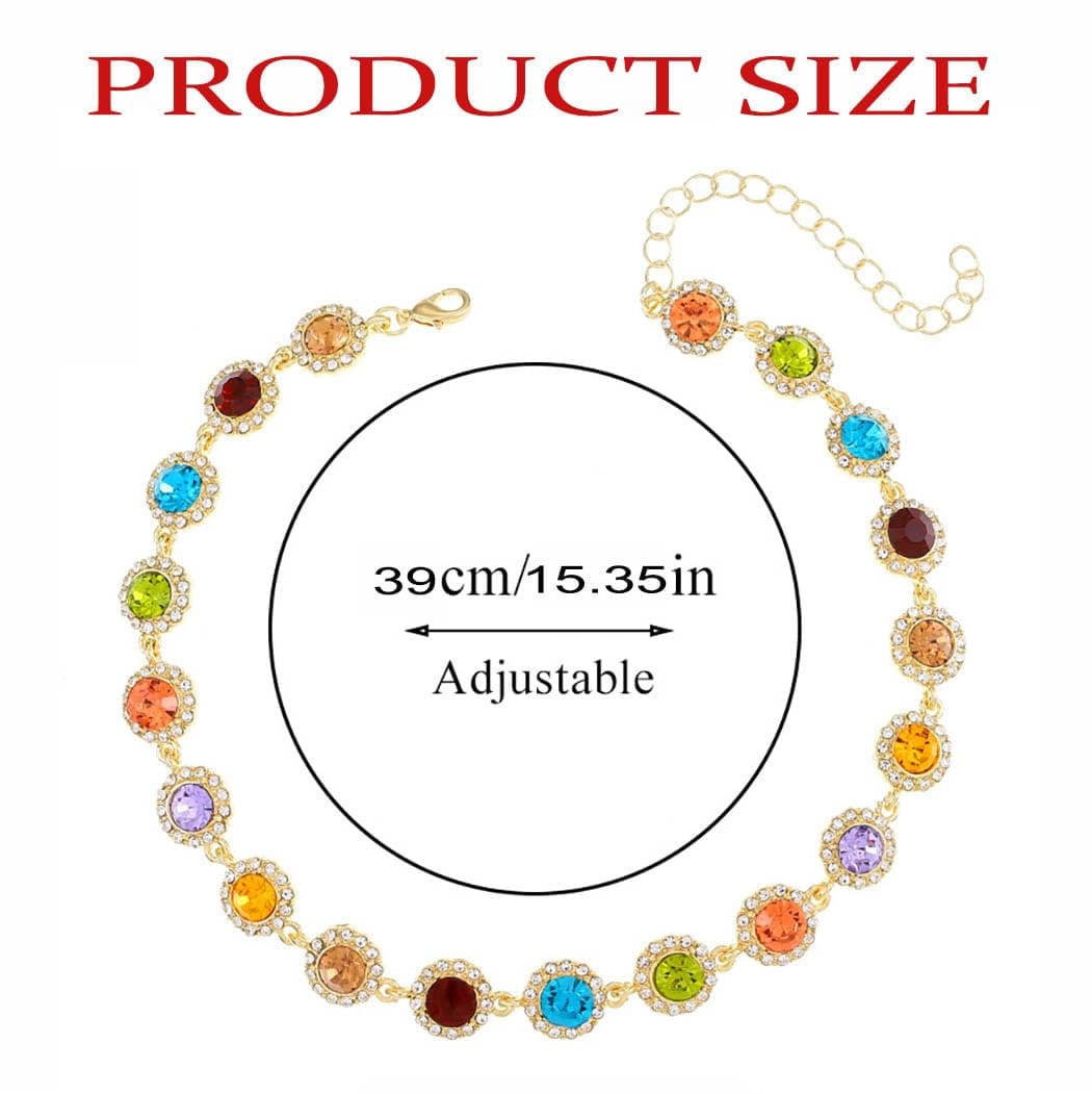 Colorful Crystal Choker Necklace