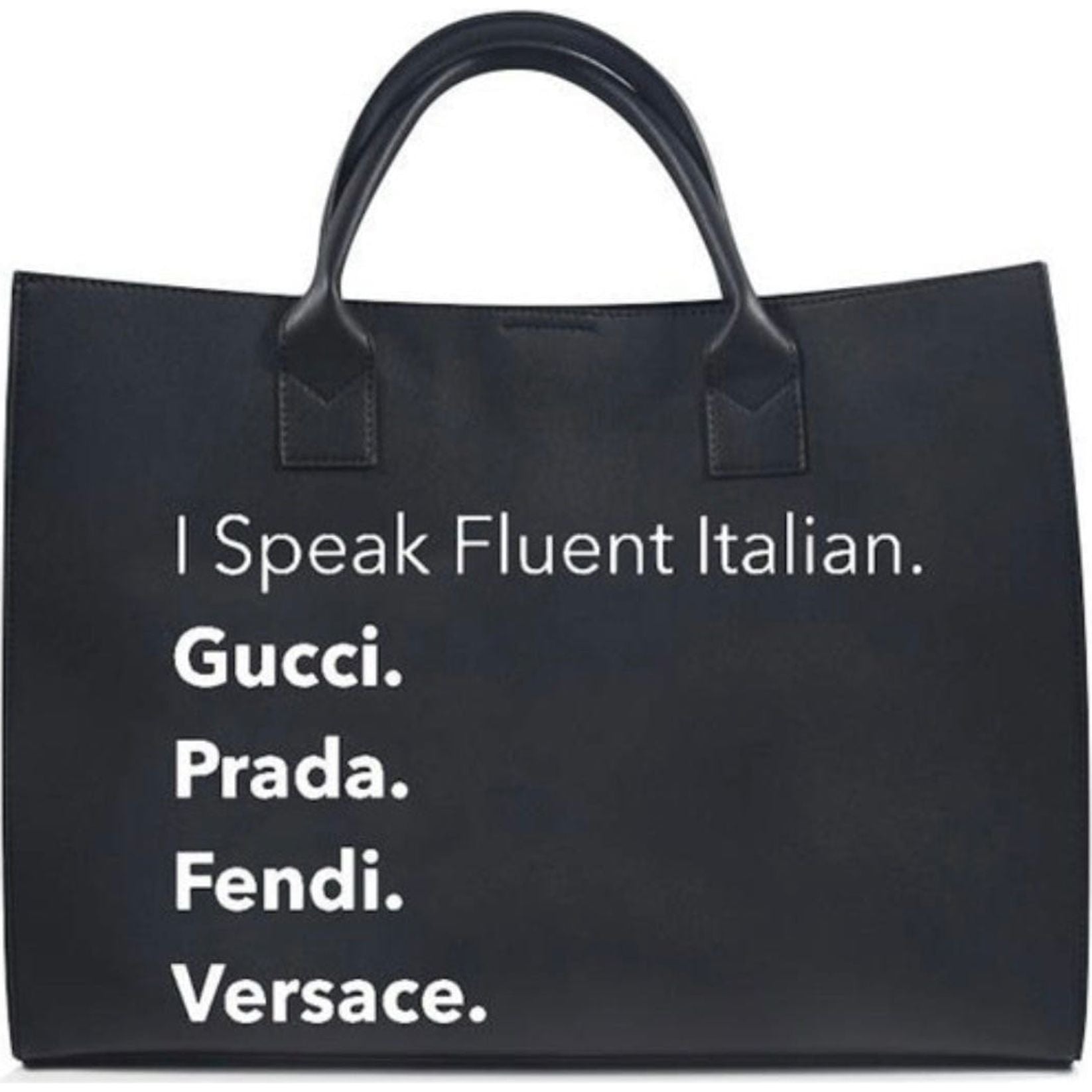 Fluent Italian Tote-Black