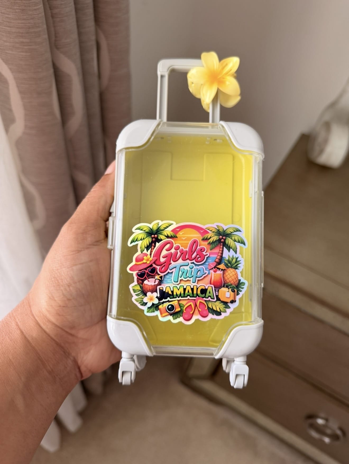 Girls Trip Jamaica Travel Kit – Mini Suitcase with Holographic Sticker or Sticker Pack