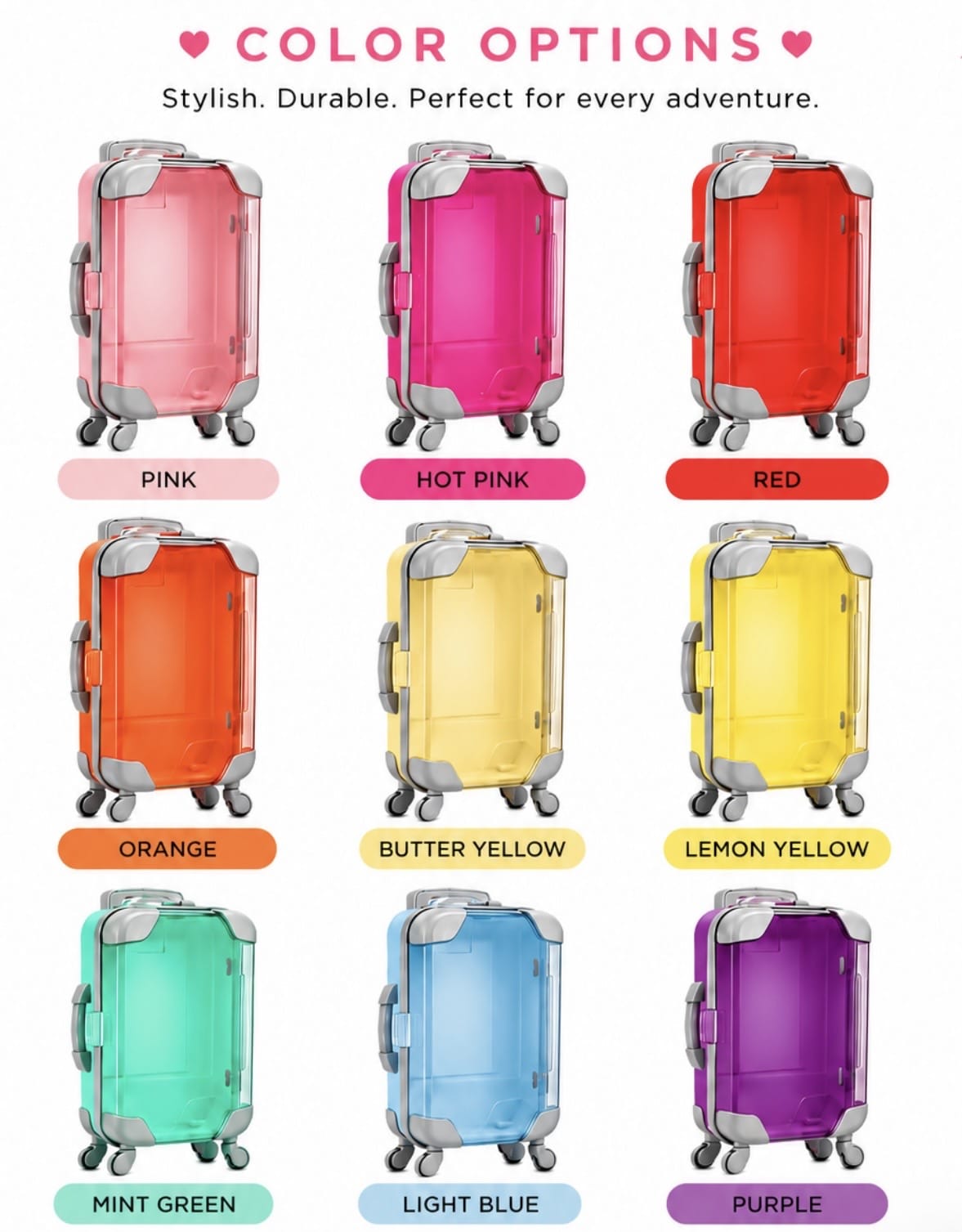 Girls Trip Jamaica Travel Kit – Mini Suitcase with Holographic Sticker or Sticker Pack