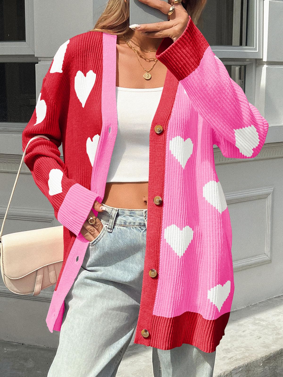 Heart Cardigan Sweater