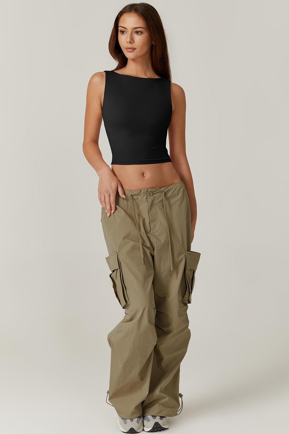 High Neck Open Back Crop Top